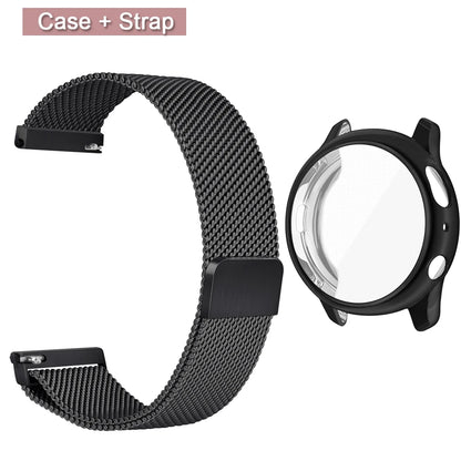 Full Cover TPU Case with Metal Strap For Samsung Galaxy Watch 6 4 Active 2 40mm 44mm Band Magnetic Loop Bracelet