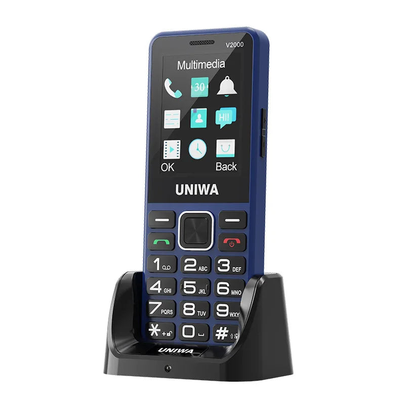 UNIWA V2000 Global 4G Network 2.4 Inch IPS Display SOS Button Elderly Cell Phone With 1700mAh Battery Support one click dialing