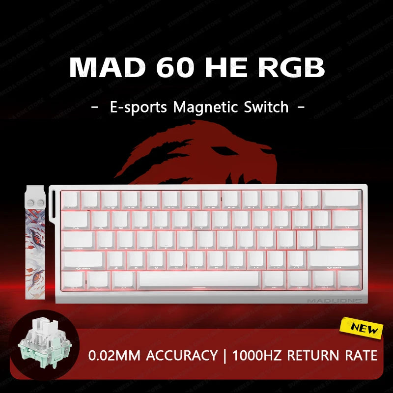 MADLIONS Mad60HE Mad 68HE Mechanical Keyboard Magnetic Switch Wired Hot Swap 8K Polling Rate Customized Gaming keyboard Pc Gamer