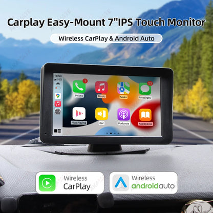 AKAMATE 7inch Universal Car Radio Monitor CarPlay Android Auto Multimedia Player Bluetooth AUX TF Card IPS Screen Video Play