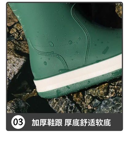 Rubber Boots for Couples High Rain Shoes Waterproof Galoshes Husband Fishing Work Garden Rainboots Women and Men Rubber Shoes88