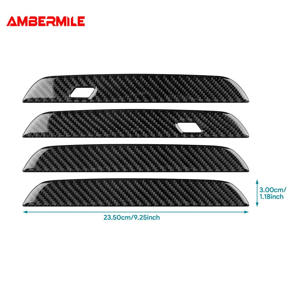 AMBERMILE for Mini Countryman U25 J05 Aceman 2024 2025 Car Door Handle Sticker Exterior Trim Cover Sticker Soft Carbon Fiber