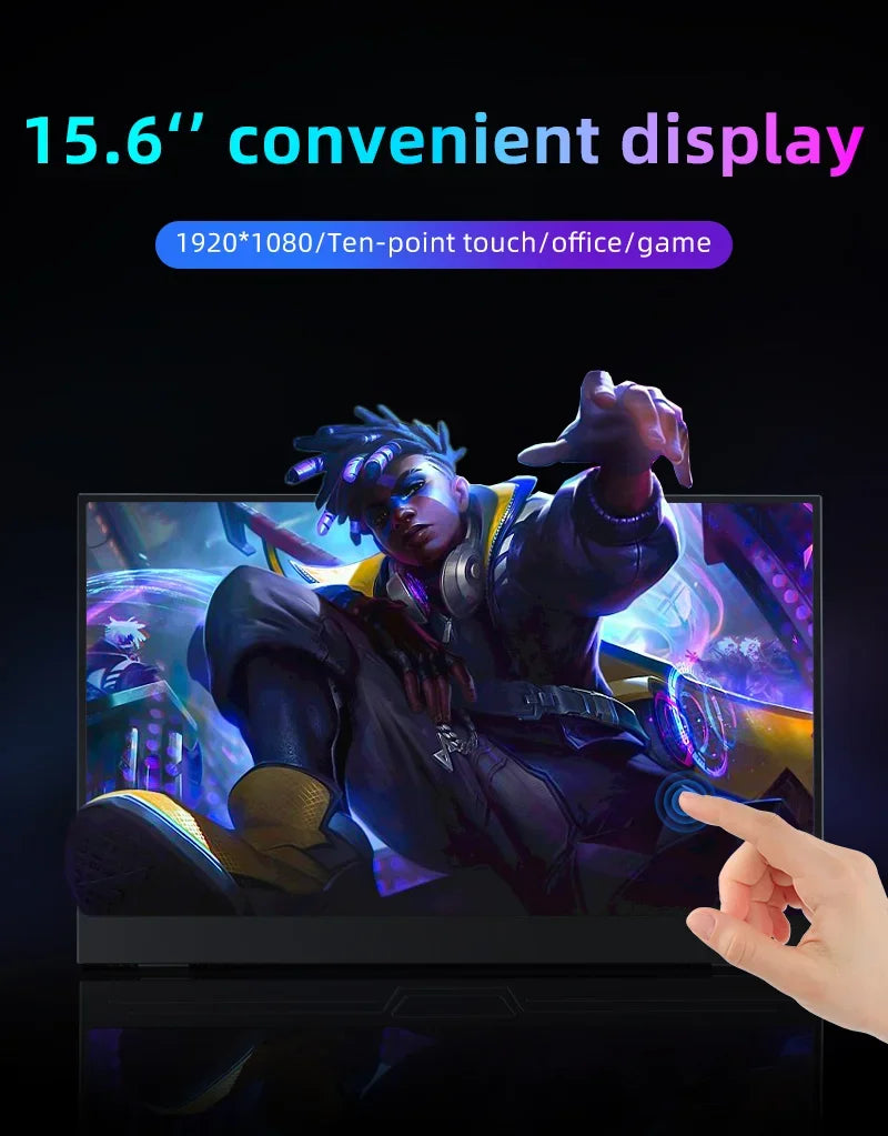 15.6 inch 2K portable monitor 144Hz 2560*1440 100% sRGB IPS Gaming display USB C HDMI HDR screen for Xbox PS4 switch laptop