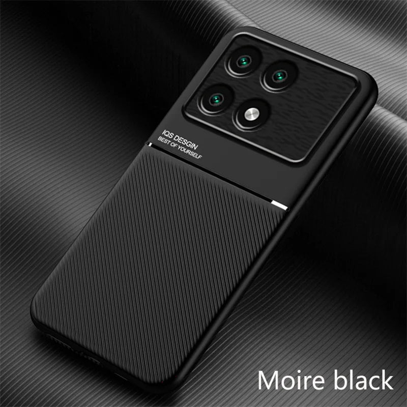 Car Magnetic Holder Leather Cover For Xiaomi Poco X6 Pro 5G Case Silicone Protect Funda Pocox6pro Poko Little X6pro X 6 Pro 6X