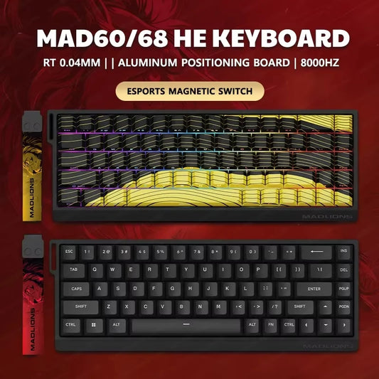 MADLIONS Mad60HE Mad 68HE Mechanical Keyboard Magnetic Switch Wired Hot Swap 8K Polling Rate Customized Gaming keyboard Pc Gamer