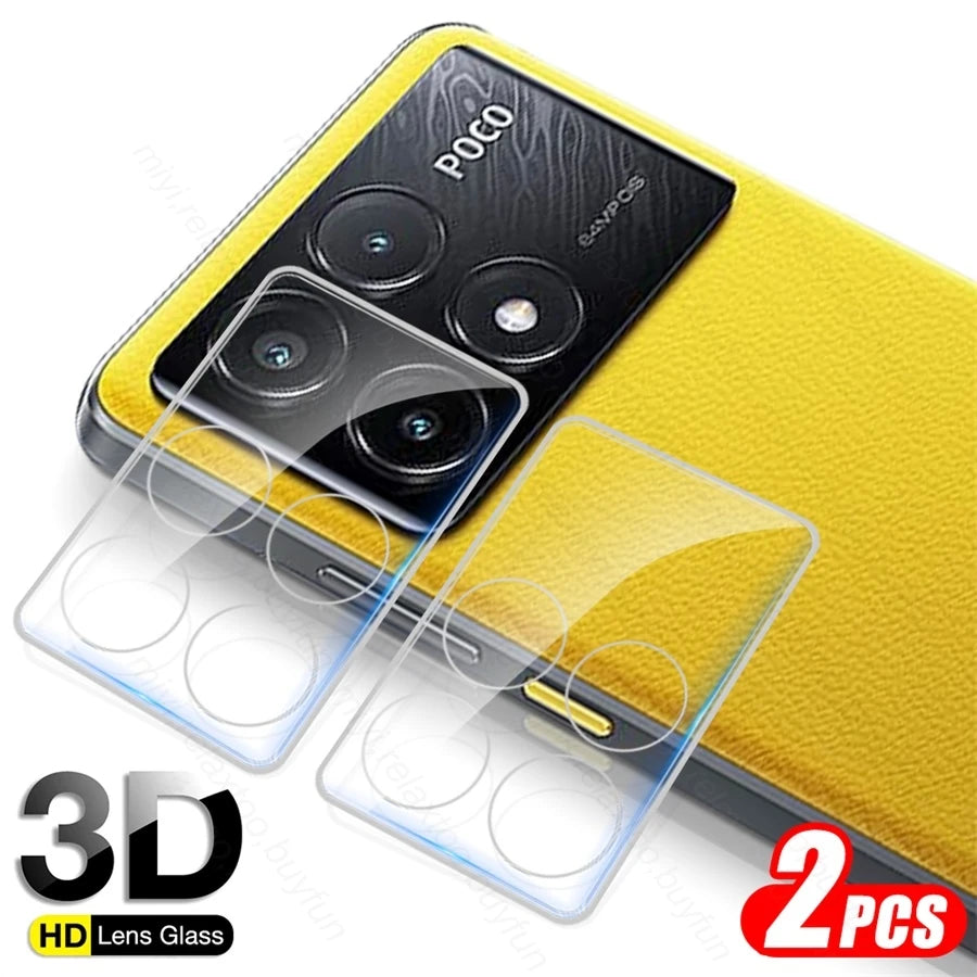 For Xiaomi Poco X6 Pro 5G Case 2Pcs 3D Tempered Glass Camera Protector PocoX6 PocoX6Pro Lens Cover Poko Little X6Pro X 6 Pro 6X