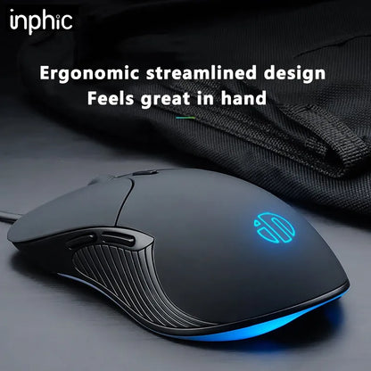 INPHIC B2 USB Wired Mouse Silent Office Gaming Mouse for PC and Laptops