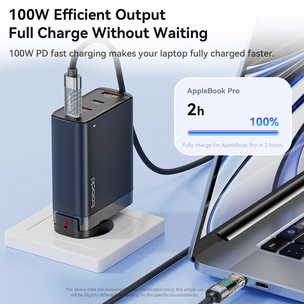 Toocki Type C to Type C Cable 100W PD Display Fast Charging Charger USB C to USB C Transparent Cable For Xiaomi Macbook