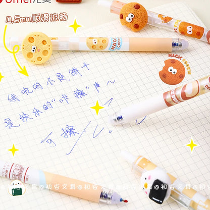 Kawaii Cookies Erasable Gel Pen School Office Supplies Stationery Gift 0.5mm Blue Ink back to school Cute Stationery