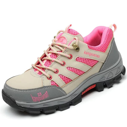 New women's lightweight breathable anti-smashing anti-skid protective steel toe work women's work shoes mesh safety shoes