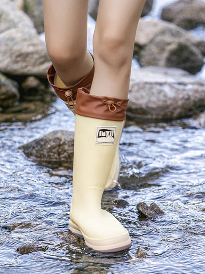 Rubber Boots for Couples High Rain Shoes Waterproof Galoshes Husband Fishing Work Garden Rainboots Women and Men Rubber Shoes88