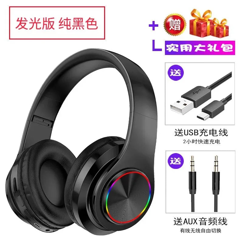 All inclusive ear head mounted wireless Bluetooth white earphones, computer wired earphones, multifunctional