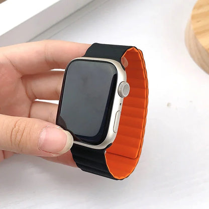 Magnetic Loop for Apple Watch Bands 44mm 40mm 49mm 45mm 41mm 38mm Silicone Bracelet iWatch Series 9 8 7 6 5 4 3 Se ultra 2 strap