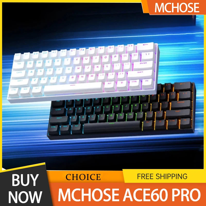 MCHOSE ACE60 Pro Magnetic Axis Mechanical Keyboard Gaming And Esports Desktop Computer Customized Wired Keyboard USB Interface