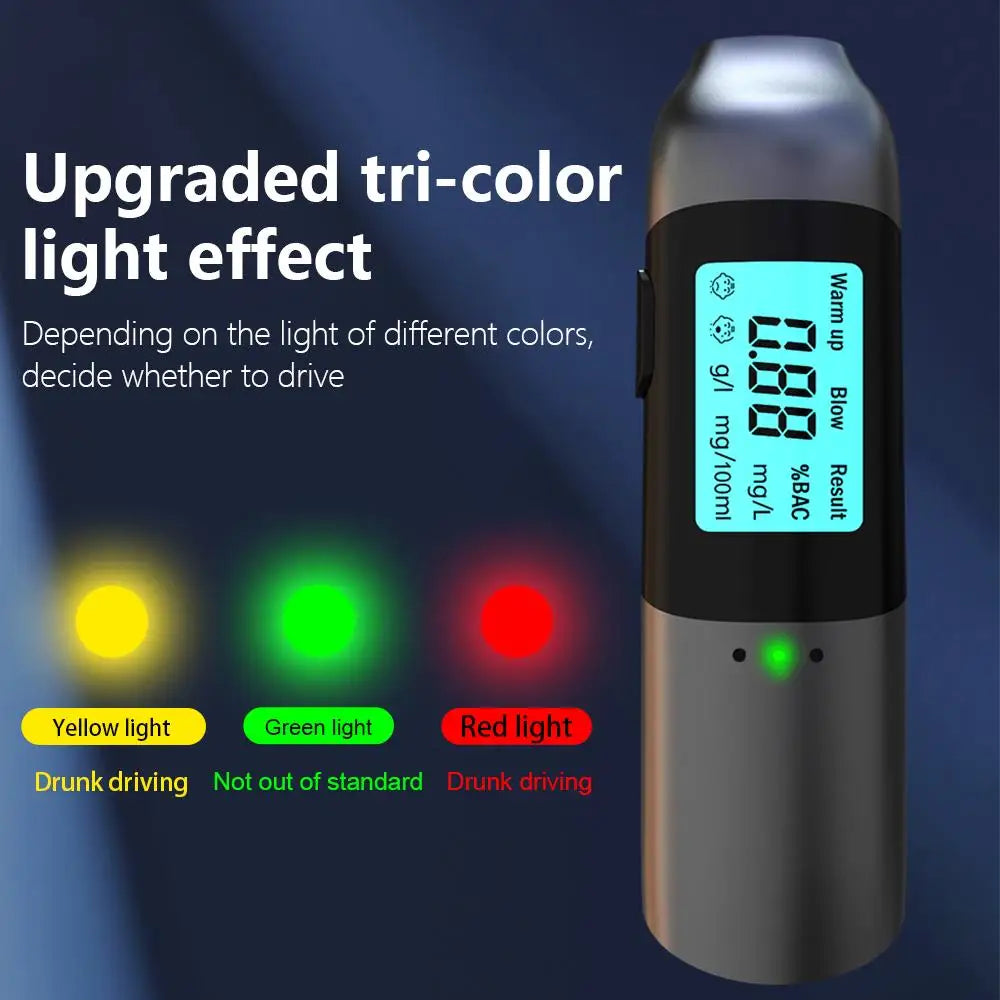 Portable Alcohol Tester with LED Digital Display Alcoholmeter Alcohol Tester Electronic Breathalyzer Non-Contacting Detector