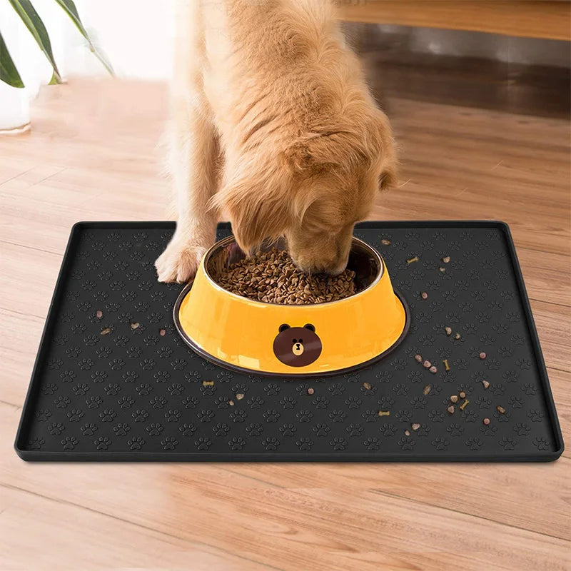 Dog Food bowl Mat,Silicone Non Slip Dog Bowl Mat Waterproof Cat Feed Mat,Pet Placemat Easy To Clean