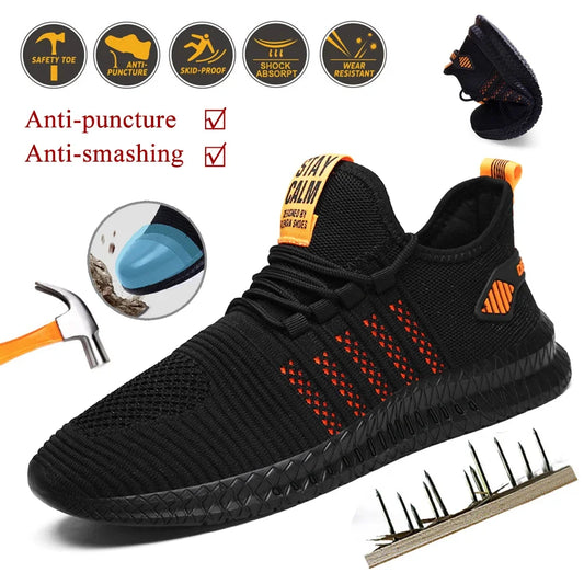 New Work Safety Shoes Summer Breathable Men's and Women's Work Protective Shoes Sports Shoes Anti-puncture Durable Steel Head