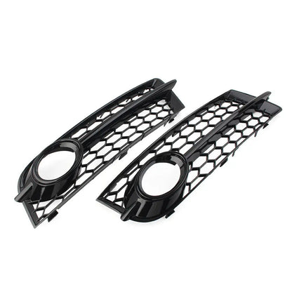 Pair Glossy Black Car Fog Lamp Grille For Audi TT 8J 2006-2014 Front Bumper Honeycomb Mesh Light Cover Exterior Accessories