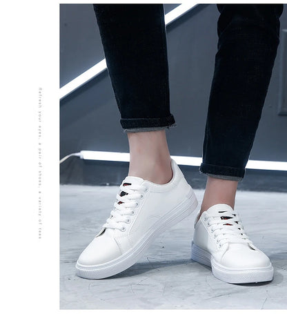 Fashion Leather Men's Canvas Shoes Autumn High-Top Casual Shoes for Men Non-Slip Male Sneakers 2024 New Winter Tenis Masculino