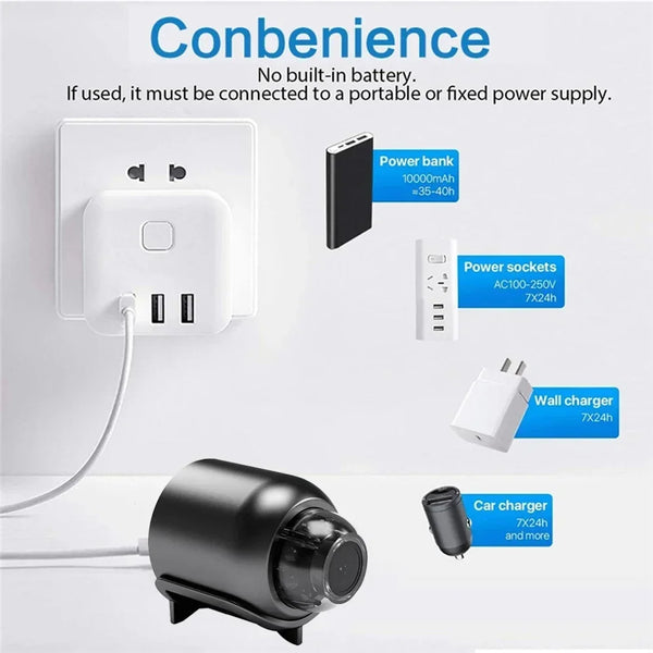 NUOVA Mini Telecamera X5 HD 1080P Telecamera Wi-Fi Compatta con Funzione di Registrazione Ciclica Adatta per Campeggio all'Aperto a Casa in Offerta