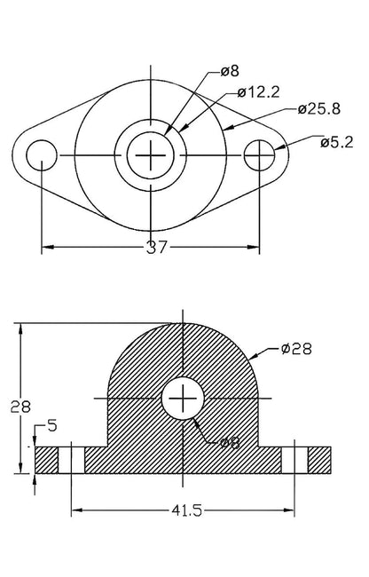 1PCS KFL08 KP08 8mm Bore Diameter Pillow Block Flange Rhombic Bearing Zinc Alloy 3D Printer DIY Parts for T8 Lead Screw