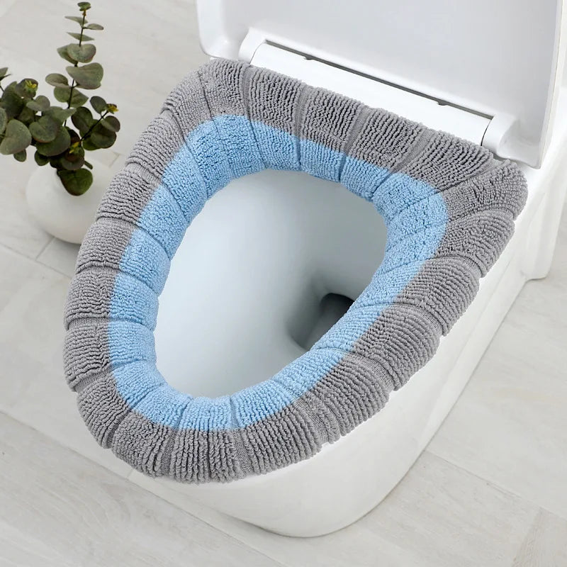 Winter Warm Toilet Seat Cover Waterpoof Soft Closestool Mat Bathroom Pad O-shape Toilet Seat Bidet Toilet Cover Accessories