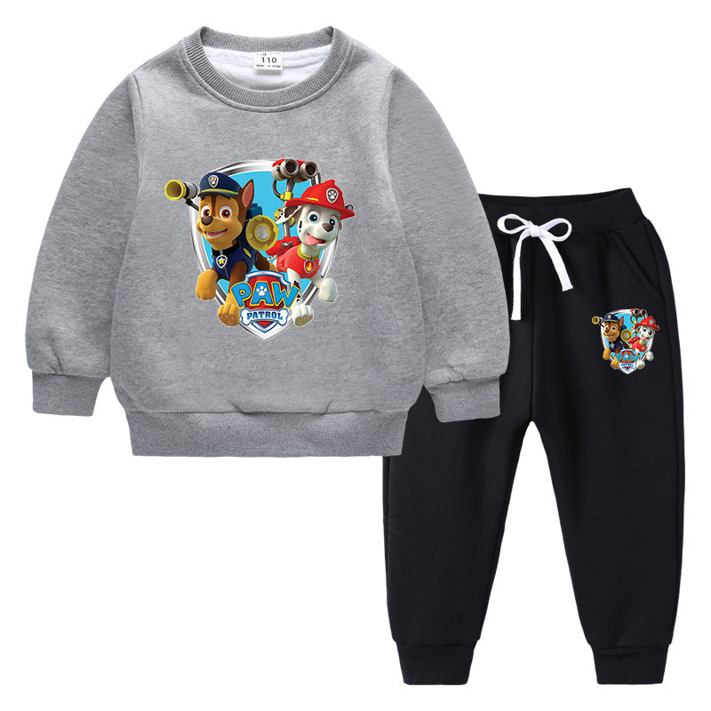 Paw Patrol Kids Clothing Boys Thickening Sweater Trousers Spin Master Girls Clothes Pullover 2PCS Cotton Winter  Kawaii Clothes