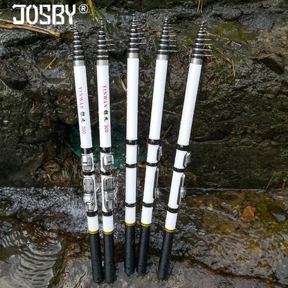 JOSBY Telescopic Rock Fishing Rod Spinning Carp Feeder Carbon Fiber Pesca 3M 2.7M 2.4M 2.1M 1.8M 1.5M Mini Travel Ultra durable