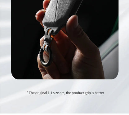 Alcantara Car Key Case Cover For BMW Series 7 735 i 740 Li X7 X1 U11 2023 I7 G07 LCI XM Keychain Accessories Protector Shell