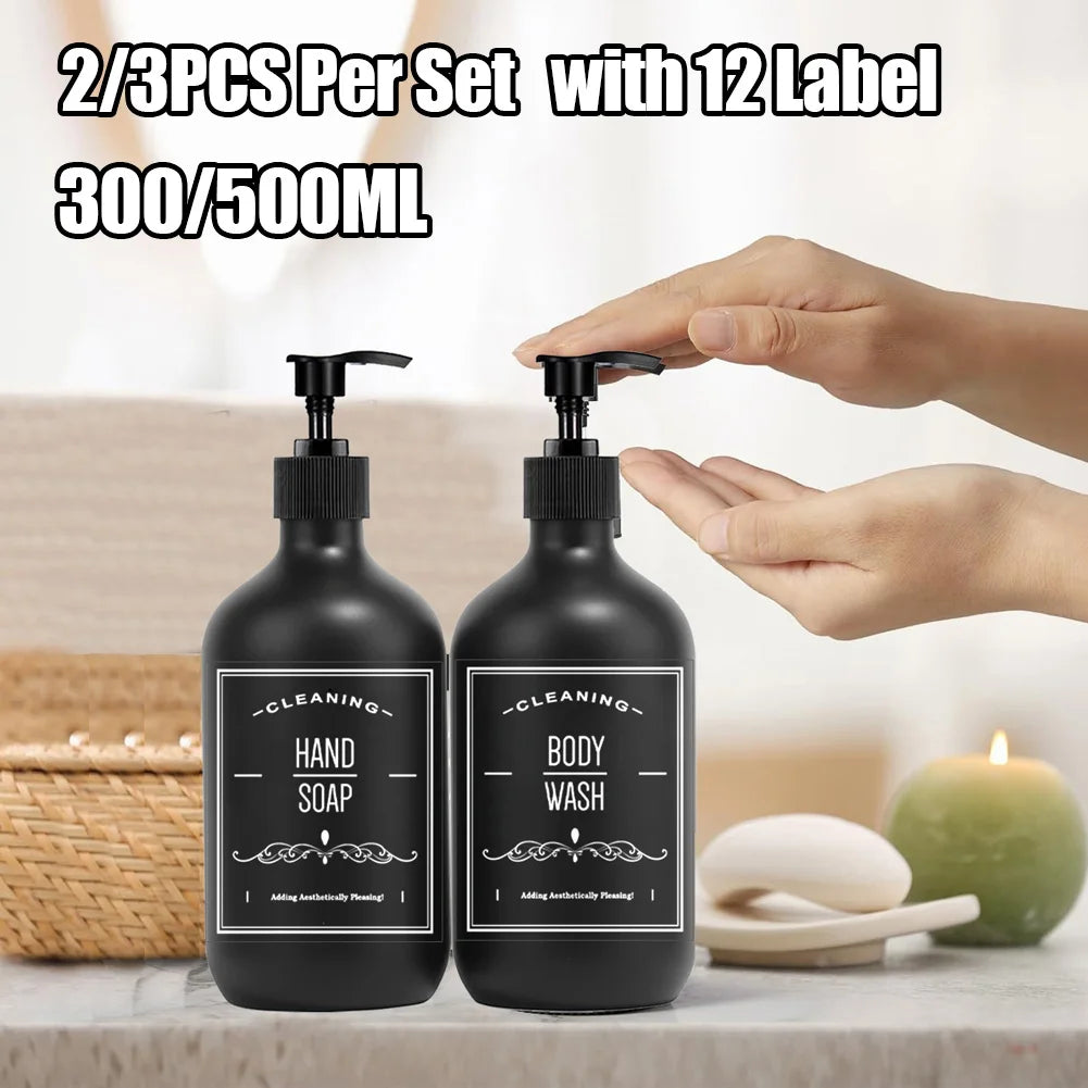 2/3 PCS Bathroom Soap Dispenser 300/500ML Shampoo Empty Bottle Refillable Hand Pump Liquid Container Kitchen Sink Dish Organizer