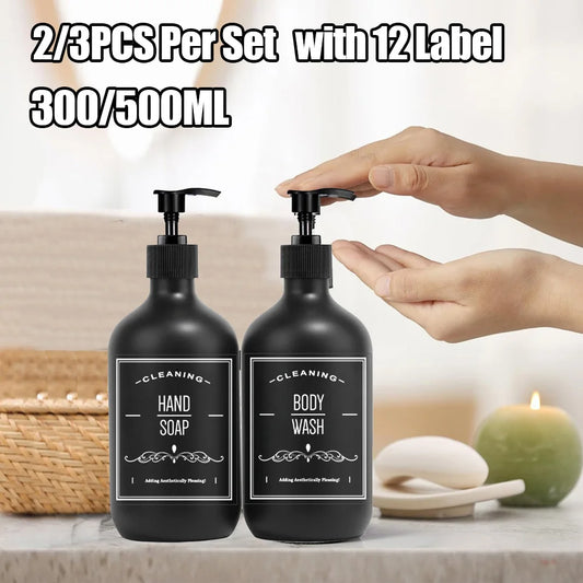 2/3 PCS Bathroom Soap Dispenser 300/500ML Shampoo Empty Bottle Refillable Hand Pump Liquid Container Kitchen Sink Dish Organizer