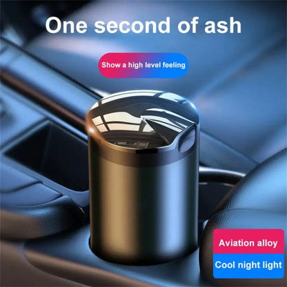 Aluminum Smokeless Auto Ashtray Household Ashtray Cigarette Ashtray Holder Decor Automatic Light Indicator Ashtray Durable