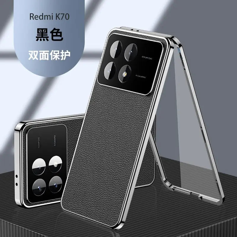 360 Full Case For Poco X6 Pro Redmi K70E Double Sided Protection Tempered Glass Leather Phone Cover For Redmi K70E Poco X6Pro 5G