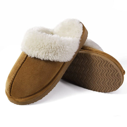 Comwarm Fuzzy House Slippers For Women Winter Plush Slippers Soft Flats Fluffy Furry Slippers Warm Home Slippers Indoor Outdoor