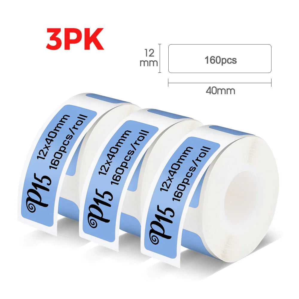 P15 Label Maker Similar to D11 D101 D110 Thermal Printer Portable Inkless Labeling Machine or 3PK Label Tape Adhesive Sticker