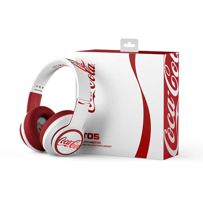 Coca-Cola Audifomos Bluetooth Inalambrico Wireless Headphones Bluetooth 5.3 Earphone Stereo HIFI Headset Game Earbuds With Mic