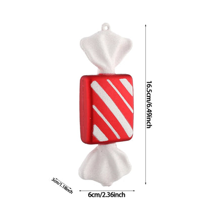 1Pcs 16CM Christmas Candy Pendant Red White PVC Painted Lollipop Cane Christmas Tree Decoration Christmas Home Decor Kids Gifts