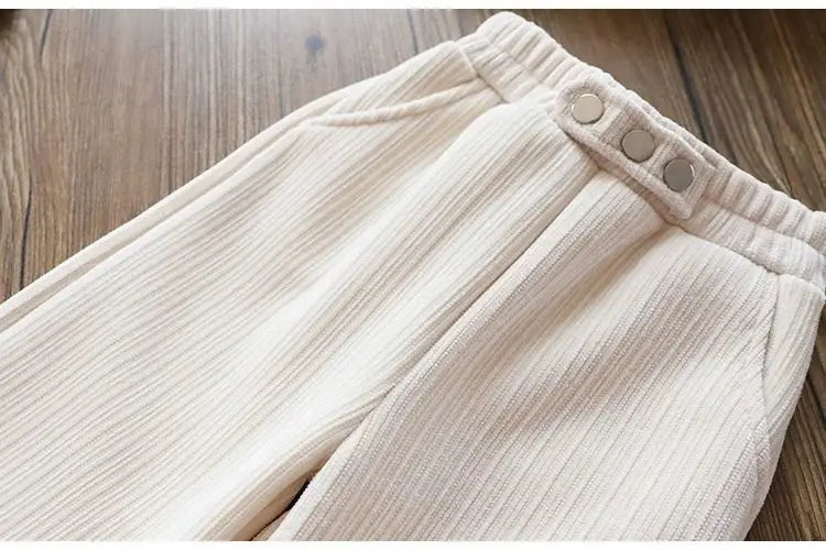 3-10 Years Old Fashion New Autumn And Winter Girls Corduroy Pants Warm Children Pants Kids Trousers Trendy Toddler Pants