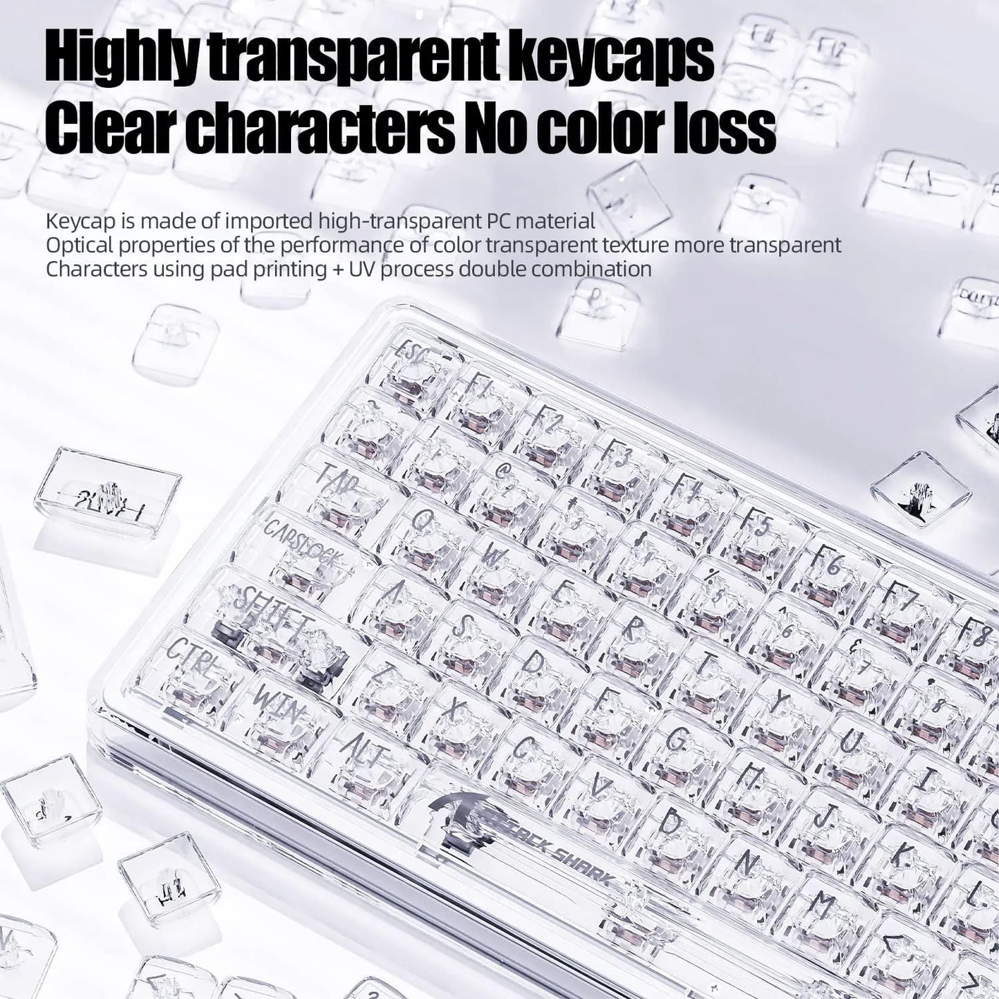 TKL Hot Swappable Wired Keyboard, Transparent PC Keycaps, Custom RGB Gaming Keyboard, Gasket Keyboard, Linear Switch