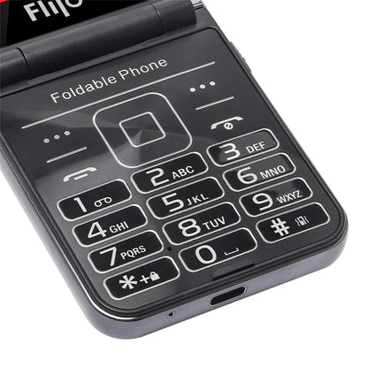 UNIWA F265 Fold Flip Phone 2G Mobile Phone for Elderly Dual Screen Single Nano Big Push-Button  1400mAh Battery