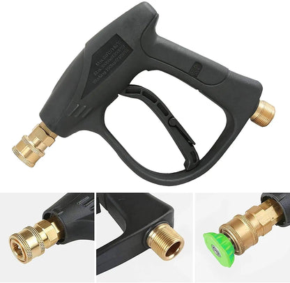 High 1/4"  Pressure Washer Gun 4000 PSI Car Wash Foam Spray Short Wand w/ Nozzle