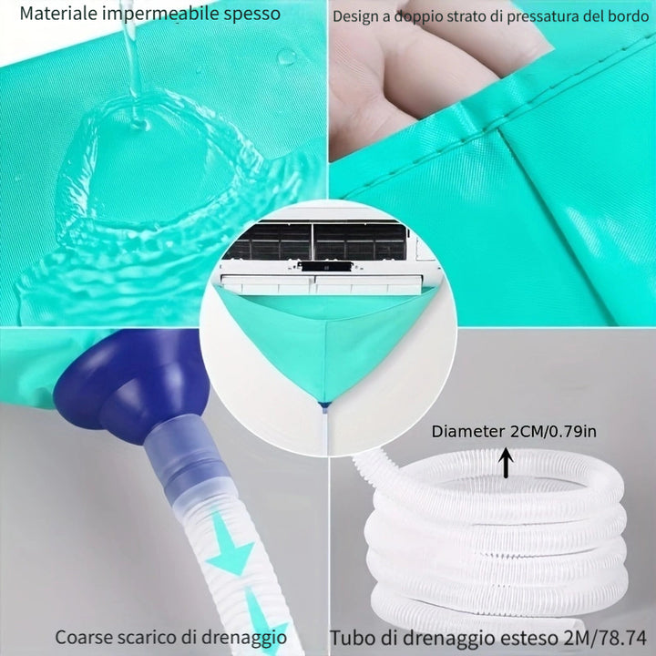 Kit di pulizia AC Premium con copertura di drenaggio in PVC