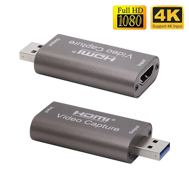 4K Video Capture Card USB 2.0 HDMI-compatible Grabber Recorder for PS4 Game DVD Camcorder Camera Recording Live Streaming