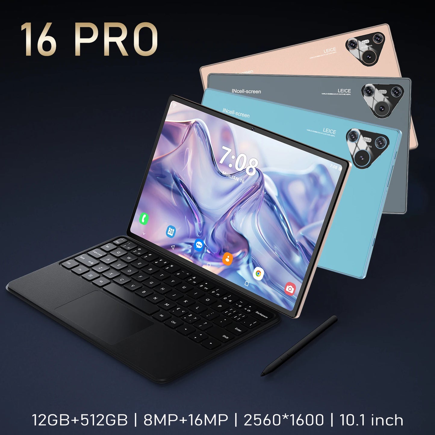 2024 Original 16 Pro Tablet 10.1 inch Android 14 Global Snapdragon870 10 Core 16GB+1024GB 10000mah 5G Dual SIM WIFI