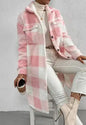 1-Women Long Plaid Fleece Sweatshirt