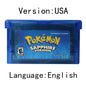 Pokemon Series GBA Game 32-Bit Video Game Cartridge Console Card Ruby FireRed Sapphire Emerald LeafGreen USA Version for GBA NDS