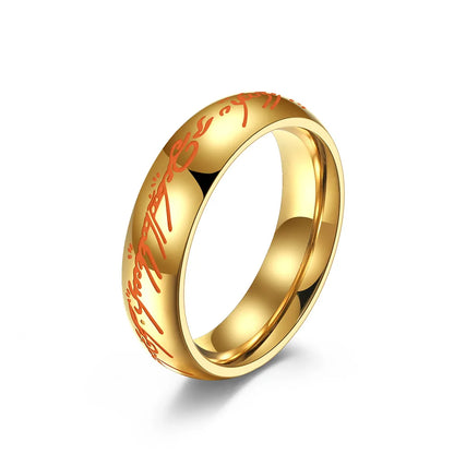 Lord of the one Rings King of the ring Movie Ring with same ring Magic3D Inside and outside engraved print Sanskrit Spanish RING