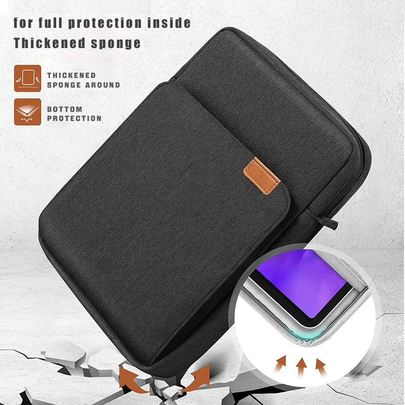 Tablet Shoulder Sleeve Bag For IPad air pro 12.9" , IPad Air 10.9" Surface Go 3/2 Galaxy Tab A 10,Laptop Pouch Handbag Birefcase