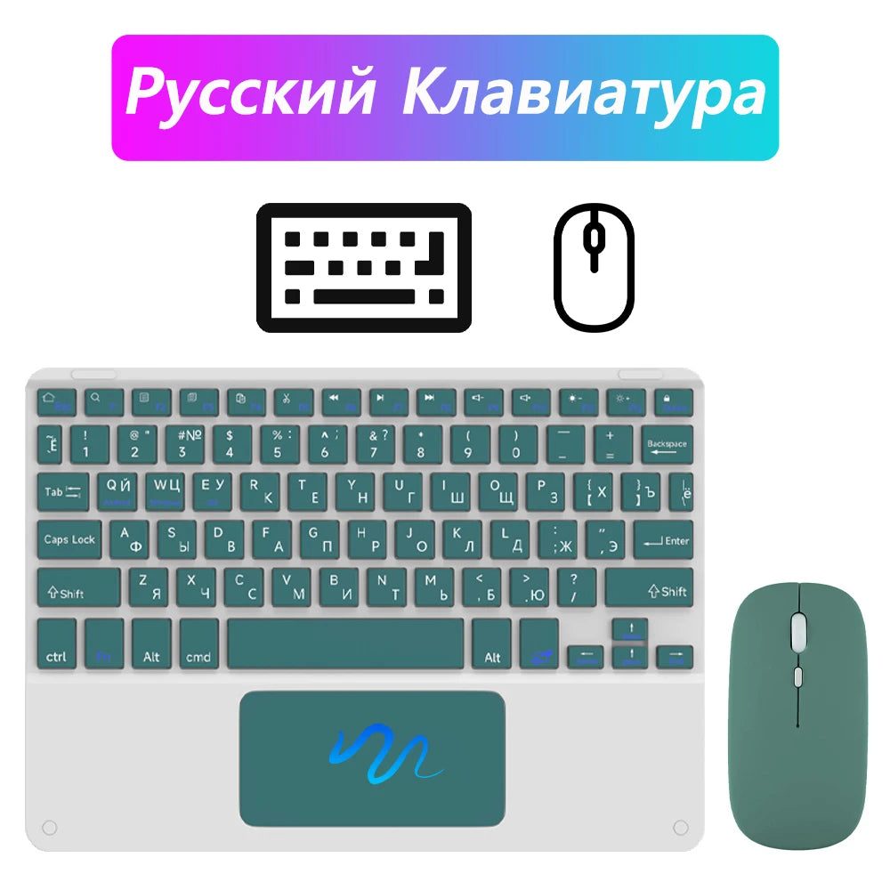 1-CASEPOKE Wireless Bluetooth Keyboard with Touchpad Rechargeable Tablet Android iOS Windows Keyboard For Huawei Samsung Xiaomi