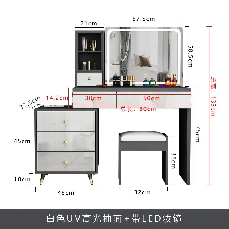 Nordic Container Dressing Table Mirror Chair Organizer Multifunctional Dressing Table Furniture Penteadeira Sofa For Living Room